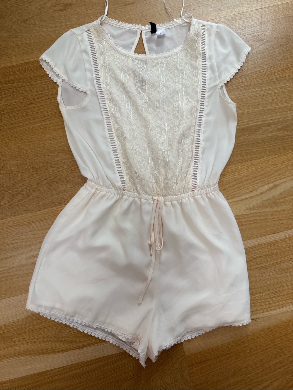 H&M Ivory Lace-Detail Romper